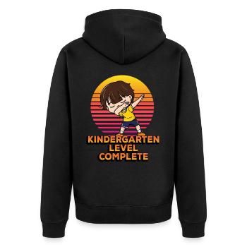 Kindergarten Level Complete Funny Dabbing Student - Unisex Premium Organic Zip Hoodie - black - Back - Nico (187cm)