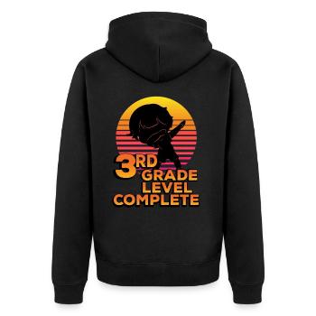 3rd grade Full silhouette dab end - Unisex Premium Organic Zip Hoodie - black - Back - Nico (187cm)
