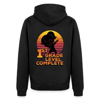 1ère classe Niveau Silhouette complète point fin - Veste à capuche bio Premium Unisexe - noir - Dos - Nico (187cm)