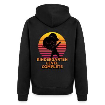 Kindergarten Level Complete Silhouette Dabbing - Unisex Premium Organic Zip Hoodie - black - Back - Nico (187cm)
