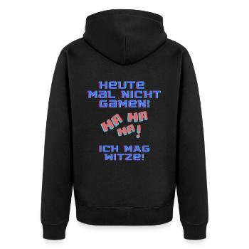 Nicht Gamen Lustig Witzig Funny Gaming Gamer - Unisex Premium Bio Zip Hoodie - Schwarz - Hinten - Nico (187cm)