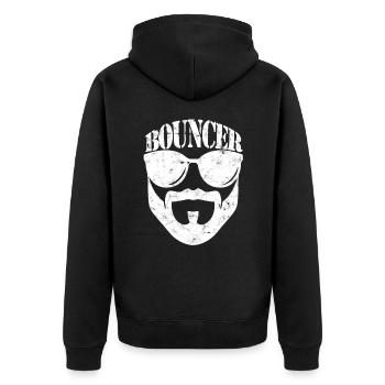 türsteher geschenk bodyguard sicherheit sicherheit - Unisex Premium Bio Zip Hoodie - Schwarz - Hinten - Nico (187cm)