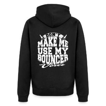 türsteher geschenk bodyguard sicherheit sicherheit - Unisex Premium Bio Zip Hoodie - Schwarz - Hinten - Nico (187cm)