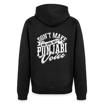 sikh indianisch sikhismus punjabi alphabet writing - Unisex Premium Bio Zip Hoodie - Schwarz - Hinten - Nico (187cm)