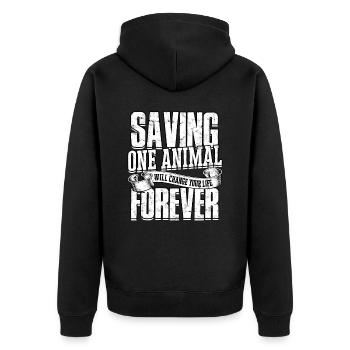 Sauvetage animal Bien-être animal Chien Chat Animal de compagnie Li - Veste à capuche bio Premium Unisexe - noir - Dos - Nico (187cm)