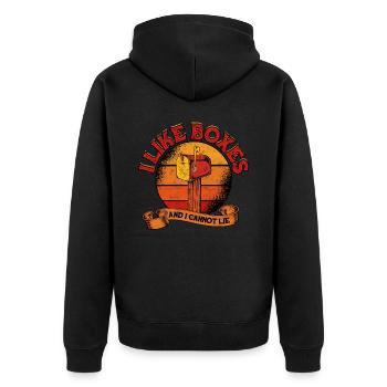 Postman Postman Post Office Gift Letter Parcel Delivery - Unisex Premium Organic Zip Hoodie - black - Back - Nico (187cm)