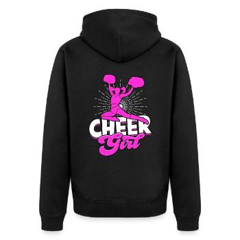 cheerleader cheerleading geschenk sport mädchen ge - Unisex Premium Bio Zip Hoodie - Schwarz - Hinten - Nico (187cm)