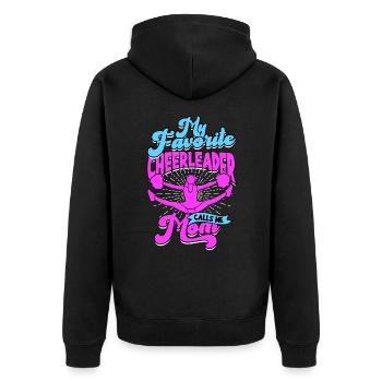 cheerleader cheerleading geschenk sport mädchen ge - Unisex Premium Bio Zip Hoodie - Schwarz - Hinten - Nico (187cm)