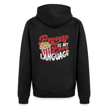Popcorn Cinema Gift Gift Idea Film Mais Filma - Unisex Premium Organic Zip Hoodie - black - Back - Nico (187cm)