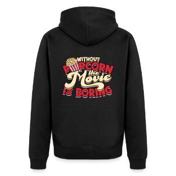 Popcorn Cinema Gift Gift Idea Film Mais Filma - Unisex Premium Organic Zip Hoodie - black - Back - Nico (187cm)
