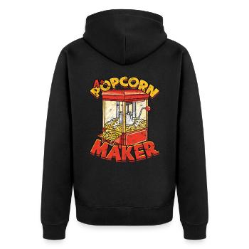 Popcorn Cinema Gift Gift Idea Film Corn Filma - Unisex Premium Organic Zip Hoodie - black - Back - Nico (187cm)