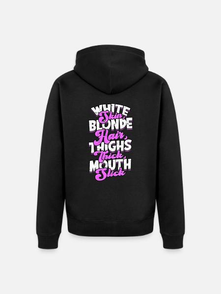 dick dicke oberschenkel thick thighs oberschenkel - Premium økologisk unisex-hættejakke - sort
