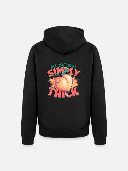 dick dicke oberschenkel thick thighs oberschenkel - Premium økologisk unisex-hættejakke - sort