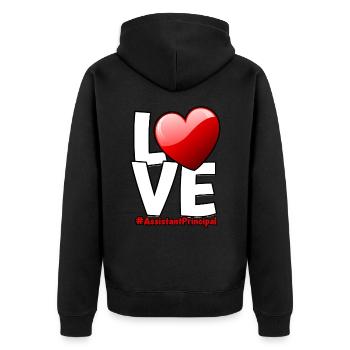 schulleiter stellvertretender schulleiter geschenk - Unisex Premium Bio Zip Hoodie - Schwarz - Hinten - Nico (187cm)