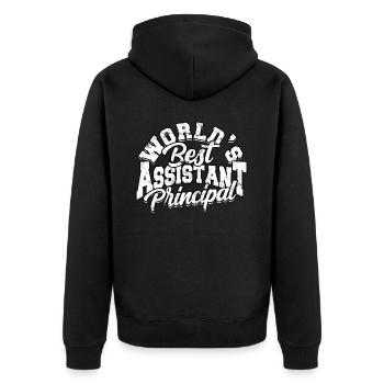 schulleiter stellvertretender schulleiter geschenk - Unisex Premium Bio Zip Hoodie - Schwarz - Hinten - Nico (187cm)