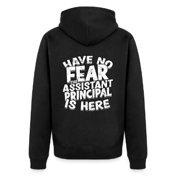 schulleiter stellvertretender schulleiter geschenk - Unisex Premium Bio Zip Hoodie - Schwarz - Hinten - Nico (187cm)