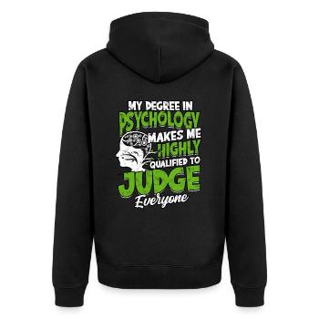 psychiater geschenk therapie geschenkidee psycholo - Unisex Premium Bio Zip Hoodie - Schwarz - Hinten - Nico (187cm)