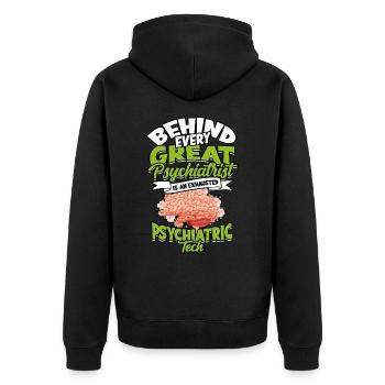 psychiatre thérapie cadeau idée cadeau psycholo - Veste à capuche bio Premium Unisexe - noir - Dos - Nico (187cm)