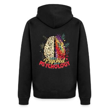 psychiater geschenk therapie geschenkidee psycholo - Unisex Premium Bio Zip Hoodie - Schwarz - Hinten - Nico (187cm)