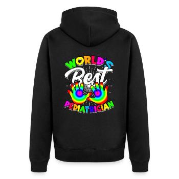 paediatrician medical doctor doctor profession children gesche - Unisex Premium Organic Zip Hoodie - black - Back - Nico (187cm)