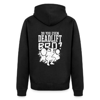 Deadlift Fitlochness Deadlift Gym - Unisex Premium Organic Zip Hoodie - black - Back - Nico (187cm)