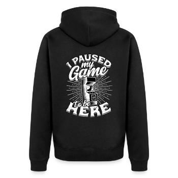 Retro Gamer Video Games Arcade Gaming Pinball Spike - Unisex Premium Organic Zip Hoodie - black - Back - Nico (187cm)