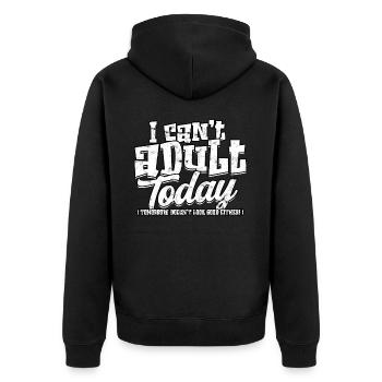 erwachsen humor erwachsene geschenk geburtstag ges - Unisex Premium Bio Zip Hoodie - Schwarz - Hinten - Nico (187cm)