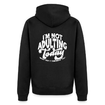 erwachsen humor erwachsene geschenk geburtstag ges - Unisex Premium Bio Zip Hoodie - Schwarz - Hinten - Nico (187cm)