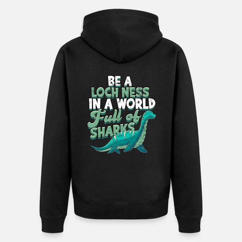 lochlochlochness geschenkidee geschenk - Unisex Premium Bio Zip Hoodie - Schwarz
