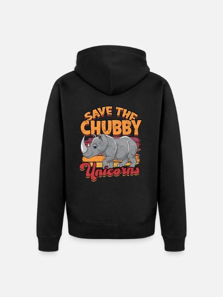 nashorn afrika geschenk safari geschenkidee rhino - Unisex Premium Bio Zip Hoodie - Schwarz