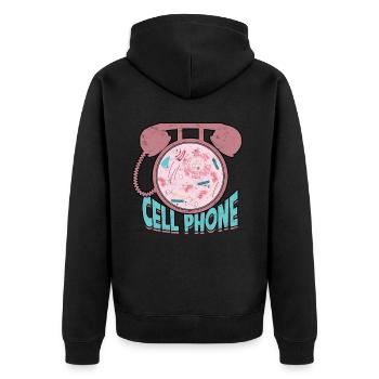 Mobilfunkbiologiewissenschaftliche Zellbiologe - Unisex Premium Bio Zip Hoodie - Schwarz - Hinten - Nico (187cm)