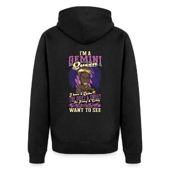 Gemini Nutrition Valeurs Vierges Can Astrologie du zodiaque - Veste à capuche bio Premium Unisexe - noir - Dos - Nico (187cm)