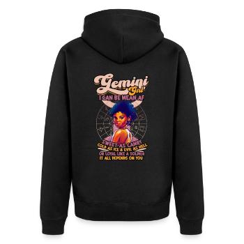 Gemini Nutrition Valeurs Vierges Can Astrologie du zodiaque - Veste à capuche bio Premium Unisexe - noir - Dos - Nico (187cm)