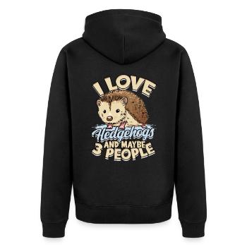 Propriétaires de hérissons Hérissons amoureux animal mignon - Veste à capuche bio Premium Unisexe - noir - Dos - Nico (187cm)