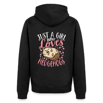 Propriétaires de hérissons Hérissons amoureux animal mignon - Veste à capuche bio Premium Unisexe - noir - Dos - Nico (187cm)