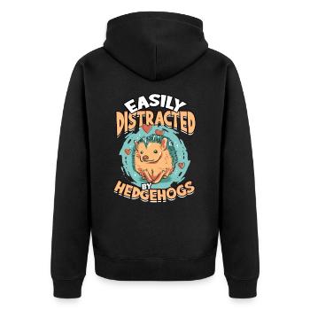 Propriétaires de hérissons Hérissons amoureux animal mignon - Veste à capuche bio Premium Unisexe - noir - Dos - Nico (187cm)