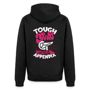 Anhang Operation Appendektomie Entfernung - Unisex Premium Bio Zip Hoodie - Schwarz - Hinten - Nico (187cm)