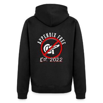 Anhang Operation Appendektomie Entfernung - Unisex Premium Bio Zip Hoodie - Schwarz - Hinten - Nico (187cm)