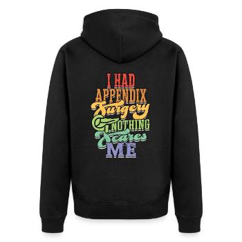 Anhang Operation Appendektomie Entfernung - Unisex Premium Bio Zip Hoodie - Schwarz - Hinten - Nico (187cm)