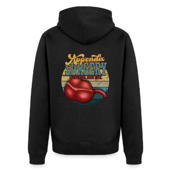 Anhang Operation Appendektomie Entfernung - Unisex Premium Bio Zip Hoodie - Schwarz - Hinten - Nico (187cm)