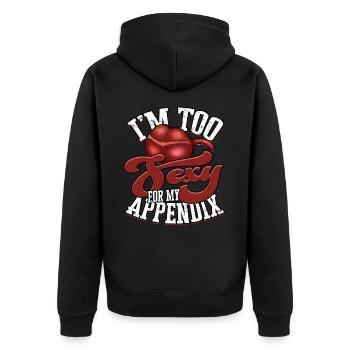 Anhang Operation Appendektomie Entfernung - Unisex Premium Bio Zip Hoodie - Schwarz - Hinten - Nico (187cm)