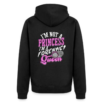 Forensic Science Detective True Crime Investigator - Unisex Premium Organic Zip Hoodie - black - Back - Nico (187cm)