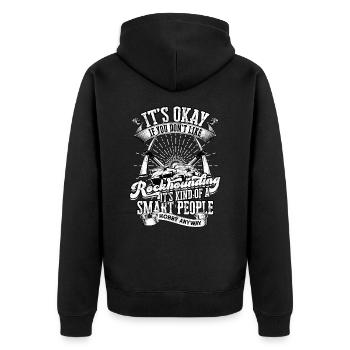 Rockhounder Rockhounding Geologist Rockhound - Unisex Premium Organic Zip Hoodie - black - Back - Nico (187cm)