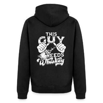Buveur de whisky écossais irlandais Buvant de l’alcool - Veste à capuche bio Premium Unisexe - noir - Dos - Nico (187cm)
