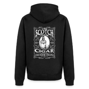 Buveur de whisky écossais irlandais Buvant de l’alcool - Veste à capuche bio Premium Unisexe - noir - Dos - Nico (187cm)