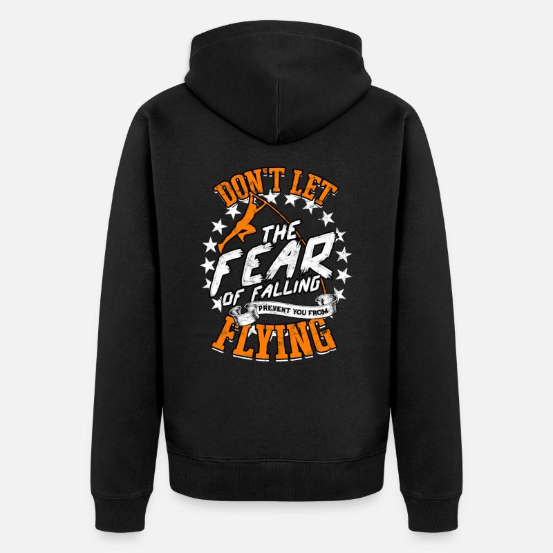 Pole Viertel und Feldstabhochsprung - Unisex Premium Bio Zip Hoodie - Schwarz