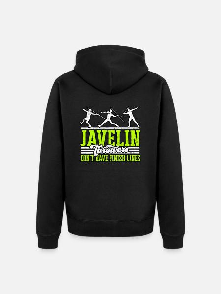 Speer wirft Leichtathletikwerke - Unisex Premium Bio Zip Hoodie - Schwarz