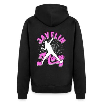 Speer werfen Mutter Leichtathletikwerke - Unisex Premium Bio Zip Hoodie - Schwarz - Hinten - Nico (187cm)