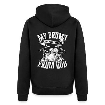 Drummer Jesus Cross Drummer Drummer - Unisex Premium Organic Zip Hoodie - black - Back - Nico (187cm)