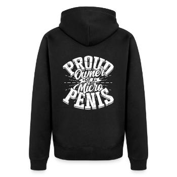 Mikropenis Kleiner Penis Sex Schwanz Club Micro - Unisex Premium Bio Zip Hoodie - Schwarz - Hinten - Nico (187cm)
